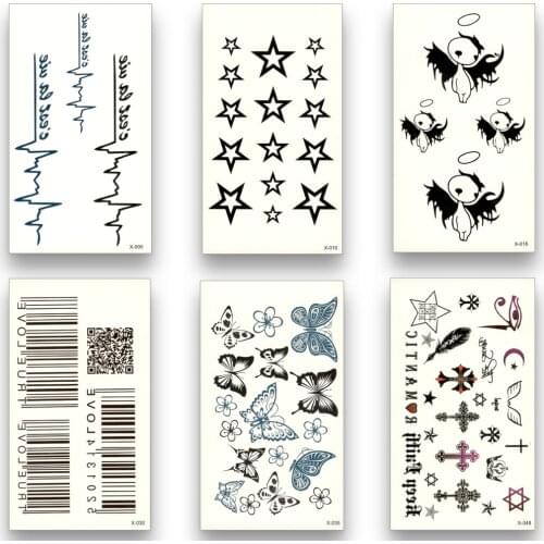 12 Sheets Fake Temporary Tattoo Water Transfer butterfly feather Wing diamond Stickers Women Men Beauty Glitter Sexy Body Art