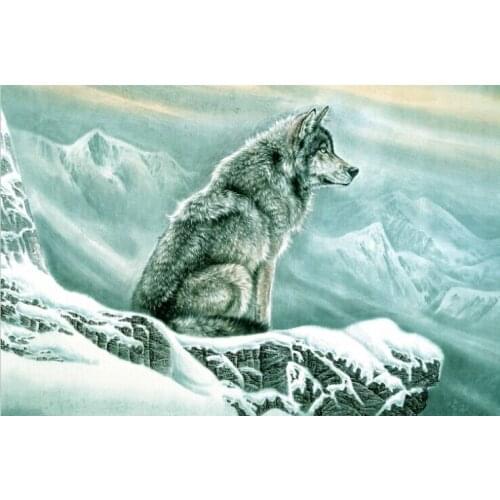 One wolf The wooden puzzle 1000 pieces ersion jigsaw puzzle white card adult childrens educational toys