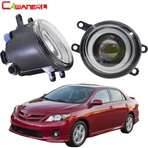 Cawanerl For Toyota Corolla 2007-2015 Car H11 LED Fog Light Angel Eye DRL Daytime Running Light 30W 3000LM White 12V 2 Pieces