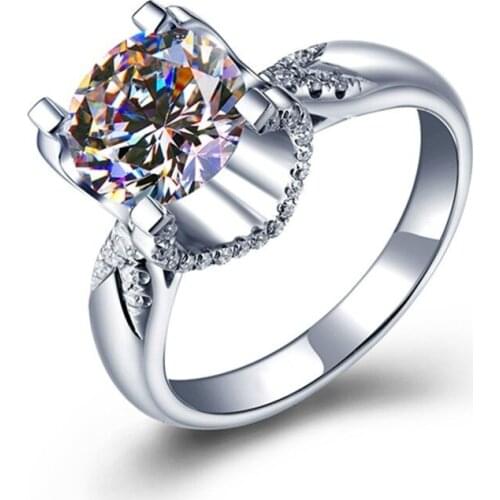 Luxury Gorgeous Women Jewelry White Zircon Bridal Rings for Wedding Engagement Party Set Gifts