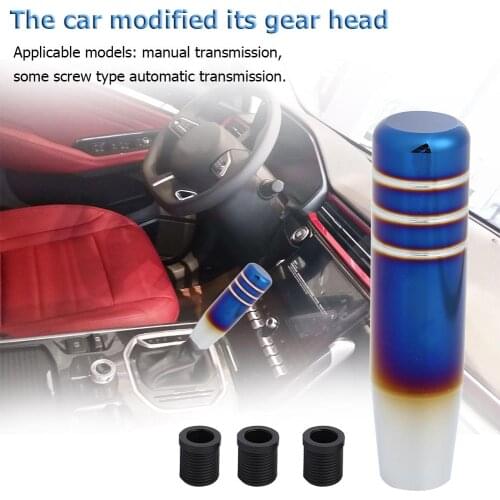 Colorful Aluminum AT/MT Gear Shift Knob Car Shifter Stick Knob with 3 Adapters Durable Practical Comfortable Manual Transmission