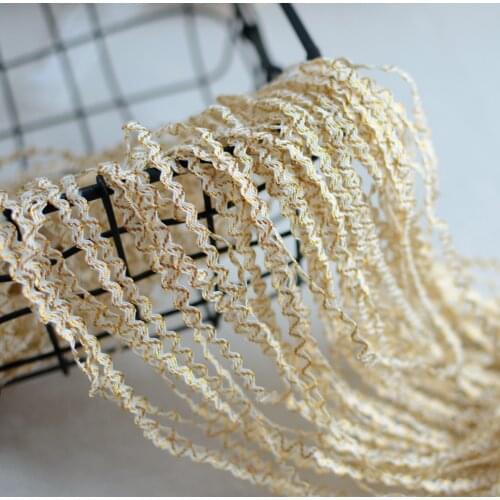 9 Meters Width 3mm Ivory Gold Line Lace Trimming Embroidered Lace Fabric Decoration DIY Crafts Cloth Dress Sewing Supplies