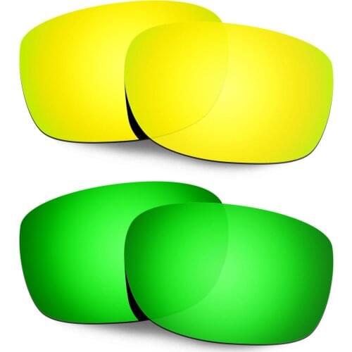 Hkuco Replacement Polarized Lenses For Straightlink Sunglasses - Gold&Green 2 Pairs