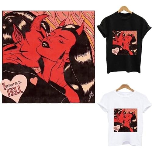 Demon stripes stickers iron on patches heat-sensitive transfer fusible clothin custom patch free shipping clothes tops