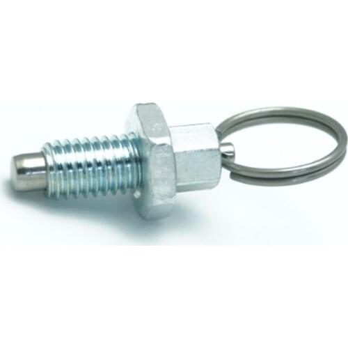 TF08011-M10 Stubby Hand Retractable Spring Plunger with Pull Ring. Indexing plunger with pull ring