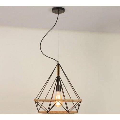American country industrial wind retro twine chandelier E27 LED bulb Edison loft lighting wrought iron bar table lamp WF10291050
