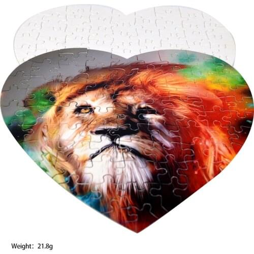10pcs/lot Sublimation Blanks Jigsaw Puzzle A4 Heart Shape Hardboard Wood Custom Printable Puzzles Heat Printing Gift