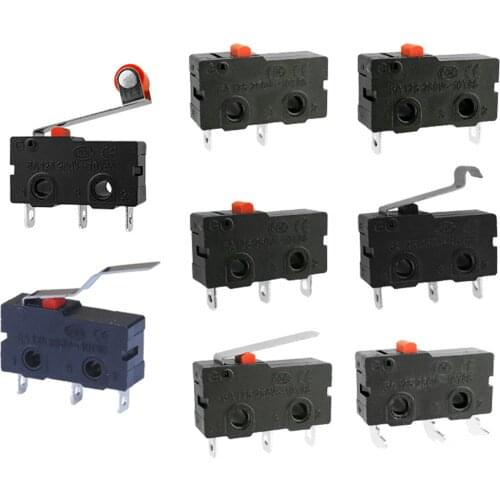 10 Pcs 125 250 VAC 5A 3 Pins SPDT Push Button Non Locking Mini Microswitch