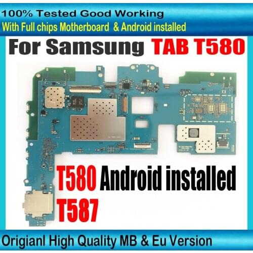 Full Working Unlocked For Samsung Galaxy Tab A T580 T580 Motherboard Logic Mother Circuit Board Plate with chips Free shipping
