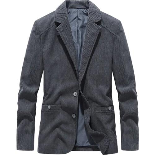 2021 Spring Autumn Corduroy Blazer Jacket Men Casual Slim Fit Men Clothing Korean Clothes Two Buttons Blazer Men Coat Size M-4XL