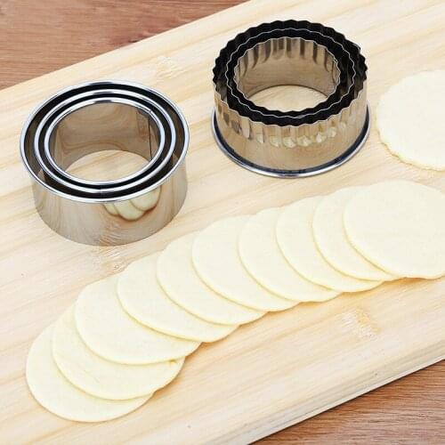 3pcs/set High quality Stainless steel cut dumplings leather mold kitchen tools accessories Factory wholesale 50set/lot