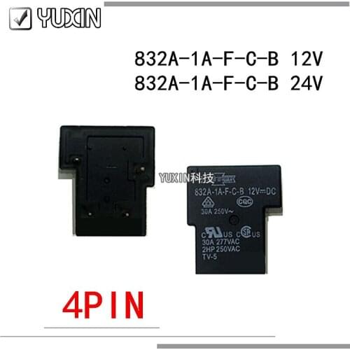 5PCS/LOT 100%Original&New Relay 832A-1A-F-C-B-12VDC 832A-1A-F-C-B-24VDC 832A-1A-F-C-B 12V 832A 1A F C B DC12V 4PIN 30A 12V 2