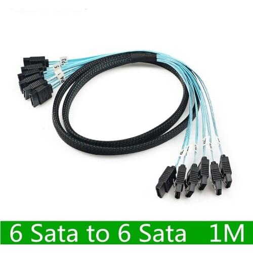 Cabledeconn Sata 3 Cable SATA III High Speed 6Gbps Sas Cable High Quality for Server HDD SSD Cable 0.5M 1M