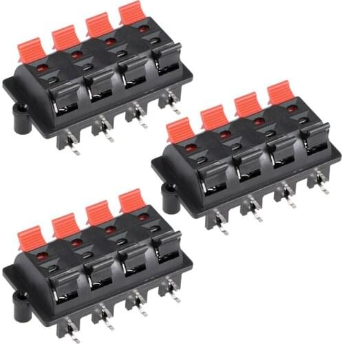 8 Way Jack Socket Spring Push Release Connector Speaker Terminal Strip