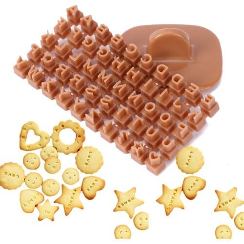 DIY Alphabet Plastic Cookie Mould Letter Biscuit Cookie Cutter Press Stamp Embosser Cake Mould Baking Tools