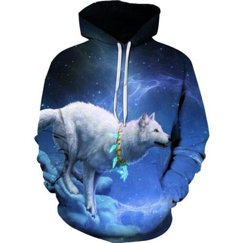 Brand menswear animal Wolf 3D long sleeve printed hoodie 2020 fashion casual street wear hip-hop sweatshirt