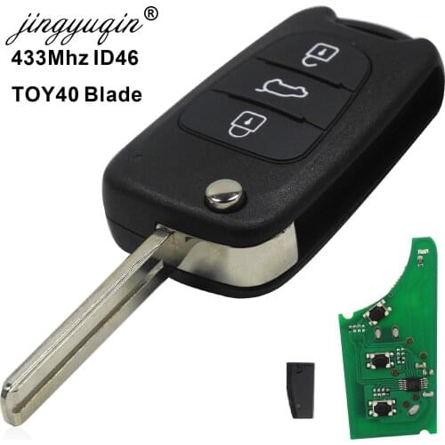 Jingyuqin 433.91MHz ASK Chip ID46 Remote Car Key for Kia Sportage K2 K3 K5 Soul 3 Buttons Flip Folding Key fob