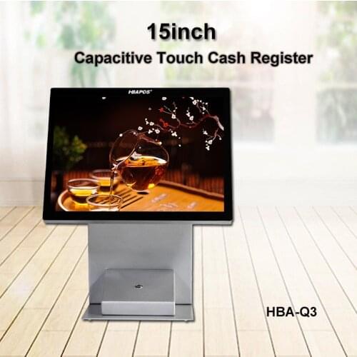 Cash Register 15" Capacitive Touch Screen Display Pos System for Supermarket Single Display Pos Machines terminal with VFD