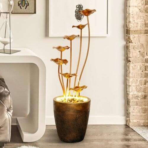 European Style Wrought Iron Pipe Fountain Creative Interior Landscape Decoration Home Decoration Lucky Feng Shui Floor Decoratio