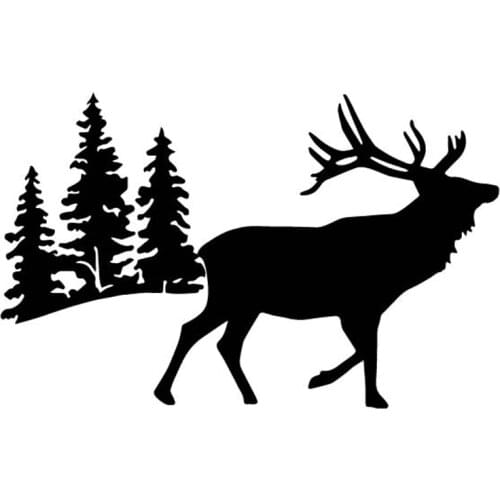 Fawn In The Woods Decals High Quality Car Decoration Decals Personalized Pvc Waterproof Decals Black/white, 17cm*11cm