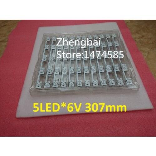 New 100 Pieces/lot LED backlight lamp strip for Toshiba Dl3945i Dl3945 KL39GT618 35017988 5 LEDs*6V 307mm