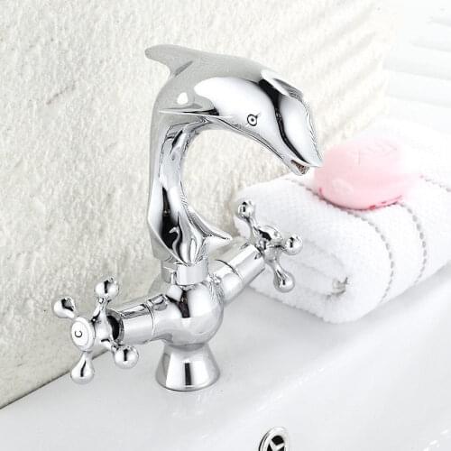 New arrivals Luxury bathroom faucet high quality chrome Dolphin basin faucet cold and hot bathroom sink faucet water tap mixer