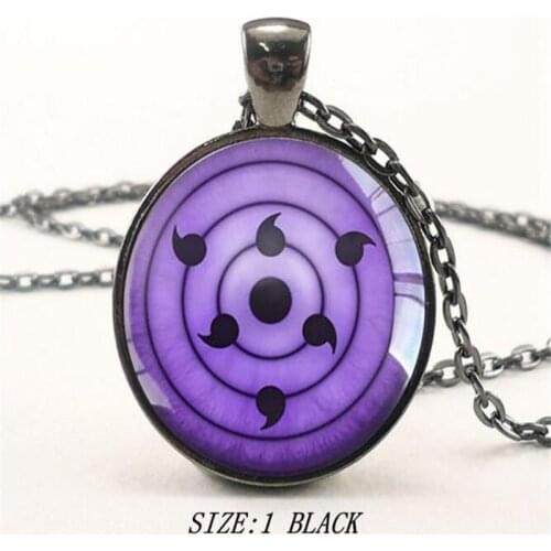 Ninja Sharingan Eye Necklace Vintage Anime Jewelry Chain Glass Pendants Necklaces Anime Pendant A911