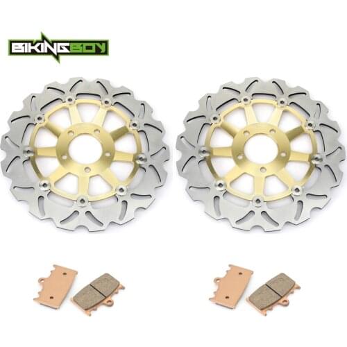 BIKINGBOY Front Brake Discs Disks Rotors Pads ZZ-R 400 90-99 ZZR 600 90-07 93 94 00 01 GPZ 900 R 90-96 ZX6R 95-97 KR-1S 90 91 92