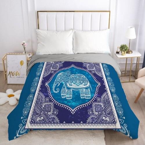 Customize 3D Duvet Cover with Zipper Comforter/Quilt/Blanket Cover 180x210 200x220 Bohemia Elephant Bedding Drop ship