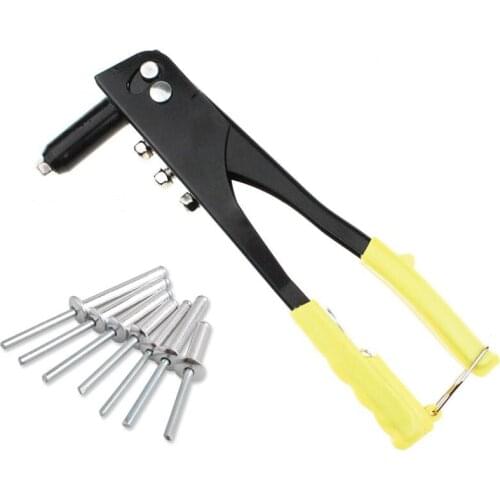 Pop Rivet Tool Riveter Gun with Steel Blind Rivets Repair Tools Kit Heavy Duty Hand Tool Set for Metal Woodworking