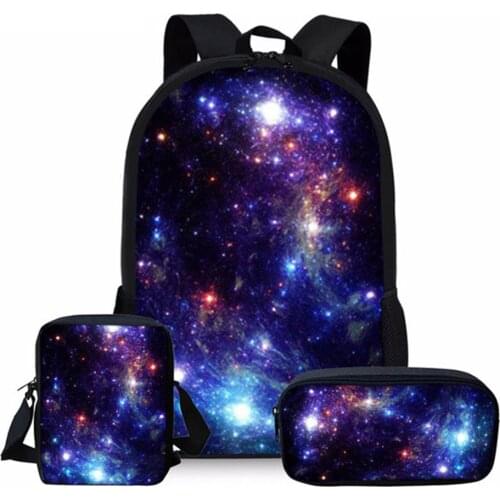 Multicolor Galaxy Star Space School Bag for Teenager Girl Boy Children Kids School Backpack Large Shoulder Book Bags