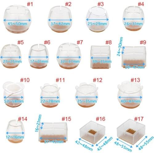 12Pcs Chair Leg Caps Assorted Round Square Rectangle Silicone Floor Protector Furniture Table Feet Covers