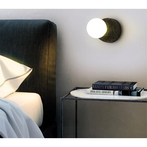 Nordic Water Mill Stone Coal Ball Wall Lamps bedroom Bedside Lamp Living Room Stairwell Lighting Bathroom hallway wall lights