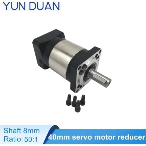 Speed ratio 50:1 spur gearbox,High precision 12 arcmin,4000rpm CNC robot 50W/100W 40mm servo motor 50:1 planetary gearbox