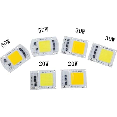 COB LED Chips Bulb No Need Driver 50W 30W 20W 230V 220V 240V Smart IC Driver Fit For DIY LED Floodlight Spotlight Real Power