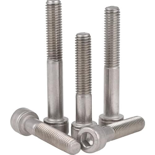 304 Stainless Steel Hexagon Hex Socket Cap Head Half Tooth Screws DIN912 Partially Thread Allen Bolts M4 M5 M6 M8 M10 M12