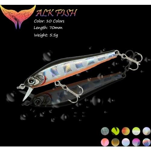 WALK FISH 1PCS 70mm/5.5g Minnow Fishing Lures Pencil Design Sinking Artificial Bait Wobbler Hard Bait Pike Bass Fishing Tackle