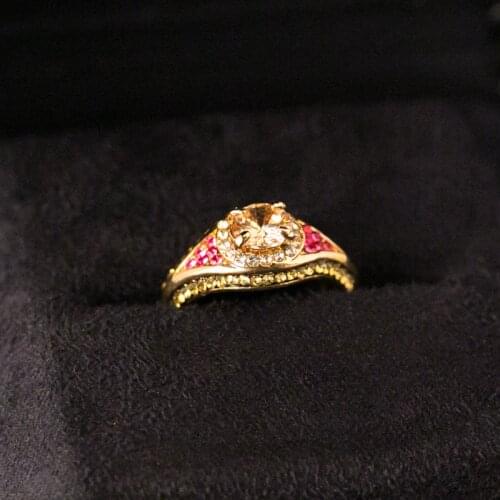 Women Finger Rings Wedding Engagement Bands Jewelry Round Color Zirconia Elegant Bridal Trend Rings