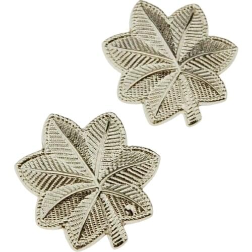 PAIR WW2 US ARMY LIEUTENANT COLONEL EPAULETTE DEVICE RANK INSIGNIA LEAVES COCKADE PIN BADGE