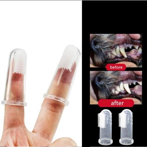 Pet Finger Toothbrush Super Soft Teddy Dog French Bulldog Brush Bad Breath Tartar Teeth Tool Dog Cat Cleaning Pet Supplies
