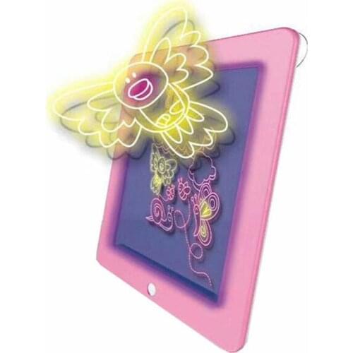 3D LED Writing Board for Kids Plastic Magic Pad Creative Art Magic Board with Pen Brush Children Clipboard Educational Set