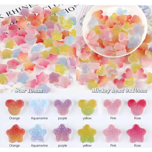 3D Nail Art Decorations Stars Mickey head Candy Gradient Silicone Soft Sweets Design Japanese Style Jewelry Manicure Accessories