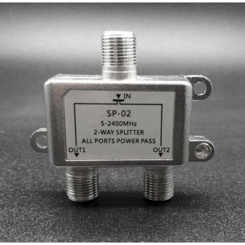 5-2400MHz 2 Way Digital Coax Cable Splitter Bi-Direction Satellite TV Signal Receiver Connector for SATV/CATV 32CB