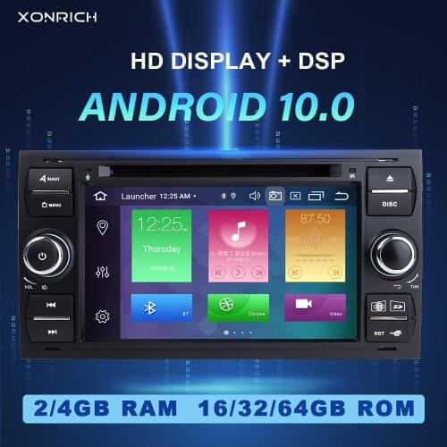 IPS 2 din Android 10 Car Radio For Ford Focus 2 Ford Fiesta Mondeo 4 C-Max S-Max Fusion Transit Kuga Multimedia GPS Navigation