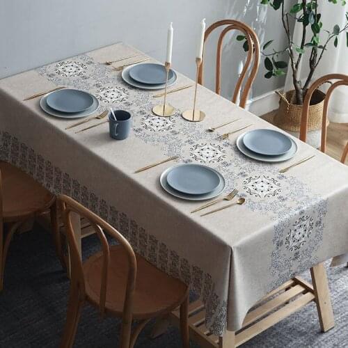 Decorative Table Cloth PVC Table Cloth Rectangular Tablecloths Dining Table Cover Waterproof Oil-Proof Table Mat Home Decoration