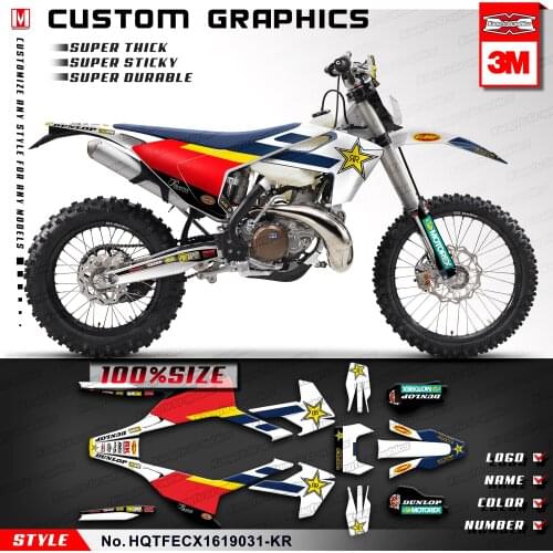 KUNGFU GRAPHICS Personalized Stickers Motorcycle Décor Adhesives for TE FE TX FX FS TC FC 125 300 350 450 2016 2017 2018 2019