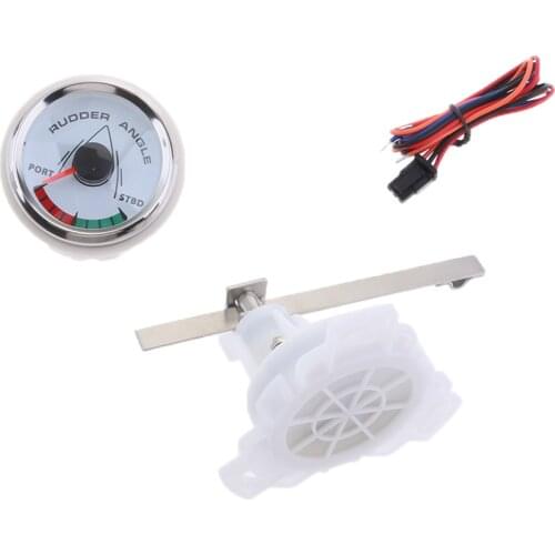52mm Marine Boat Rudder Angle Gauge Indicator with Sensor 0-190Ω 9-32V White Face