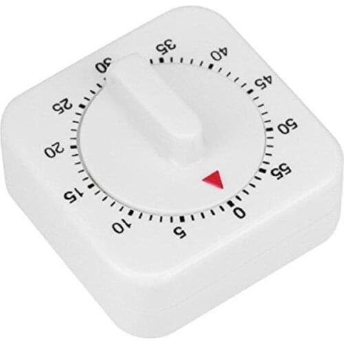 Square 60 Minute Mechanical Kitchen Cooking Timer Alarm Food Preparation Baking