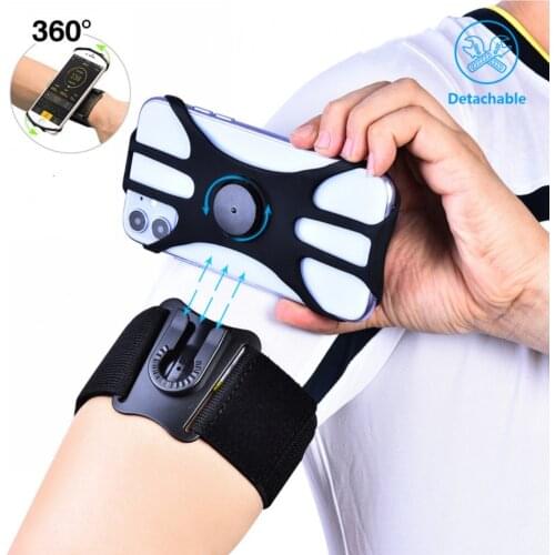 2In1 3In1 Breathable Detachable Rotating Arm Wrist Strap Sports Mobile Phone Case Running Wrist Bag Riding Mobile Phone Bag Arm