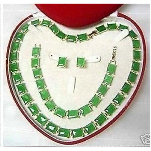 Noblest sets rare necklace bracelet earrings watch wholesale Quartz jade CZ crystal